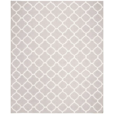 SAFAVIEH Dhurries DHU554G Handwoven Grey / Ivory Rug - Image 1 of 4