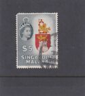 SINGAPORE 1955 PICTORIAL $5 COAT OF ARMS SG.52 USED
