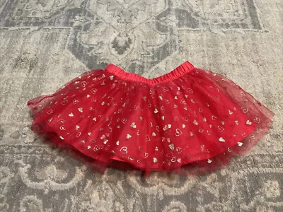 Crazy 8 tutu tulle skirt Baby girls Sz 18 - 24 Month Red gold holiday party - Image 1 of 4