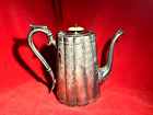 LOVELY CIVIL WAR OFFICER'S SHEFFIELD ORNATE HAND HAMMERED TIN COFFEE PITCHER POT