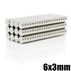 10pcs 6x3mm Super Powerful Strong Round Neodymium Disc Magnets N52 Rare Earth - Picture 1 of 1