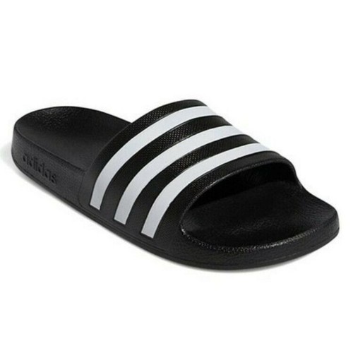 ADIDAS Sandali acqua doccia da uomo Adilette taglia 9 armadietto spiaggia scivolosi neri