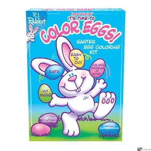 Fun World It's Time To Color Eggs! R.J. Rabbit 16pc Egg Decorating Kit, 6 Colors - Picture 1 of 2