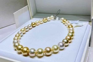 In stock SS certificate Best quality 12.8mm Australian south sea pearl necklace - Foto 1 di 3