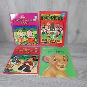 Vintage Coloring Books Lot (Used) Coloring Paint N Marker Golden Book & Disney + - Picture 1 of 16