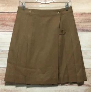 Girls Skirt Size 16 Tan Khaki Below Knee Wrap Pleated 1 Pocket New LBB76 - Picture 1 of 4