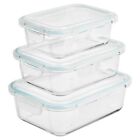 Clear Rectangle Glass Kitchen Oven Safe Food Storage Containers With Plastic Lid