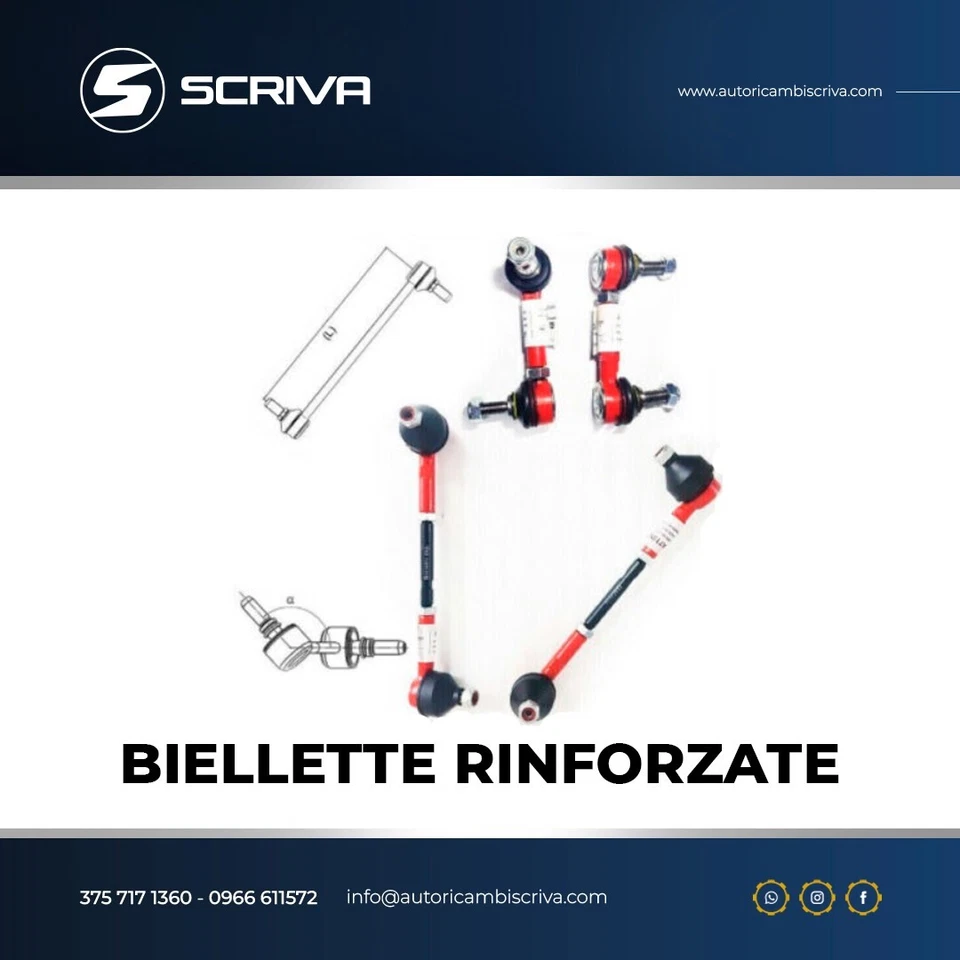 Kit Biellette Regolabili Barra Torsione Anteriore + Posteriore Alfa Giulietta