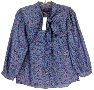 NWT J.CREW Size XS Tie-neck blouse in Liberty Columbo floral Style AB964 - Picture 1 of 5