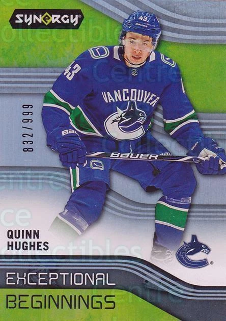 2019-20 Synergy Exceptional Beginnings Green #2 Quinn Hughes - Image 1 of 1