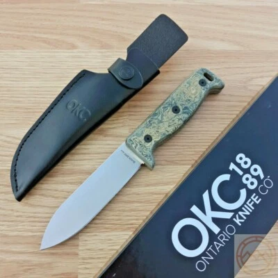Cuchillo fijo Ontario Bird ML5 5" 420HC hoja de acero multicolor mango Micarta Foto 1 de 4