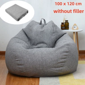100*120cm Extra Large Bean Bag Chairs Sofa Cover Indoor Lazy Lounger For Adults - Picture 1 of 10