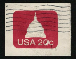 US 1981 #U601 Magenta Capitol Dome 20c Cut Square VF Used - Picture 1 of 2