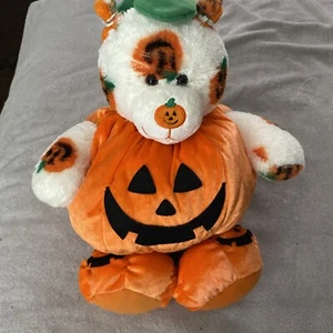 2006 Build A Bear Pumpkin Teddy Bear Halloween With Full Pumpkin Outfit - Picture 1 of 5
