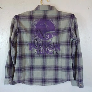 Disney Nightmare Before Christmas Jack Skellington Purple/Gray Flannel Top-6/6X - Picture 1 of 7