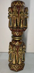 Indian Carved Hand painted Cot Leg. 22”x6” - Picture 1 of 9