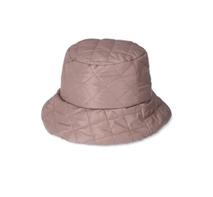 Time and Tru Women's Quilted Puffer Bucket Hat One Size Tan - Picture 1 of 5