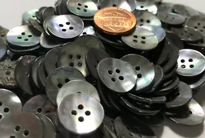 8 PCS ONLY Concave Iridescent Smoke Gray Abalone Buttons 15mm Almost 5/8" 11693 - Picture 1 of 6