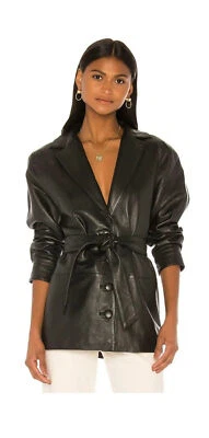 New Women's Black Leather Blazer 100% Soft Lambskin Front Four ButtonCoat blazer - Image 1 of 4