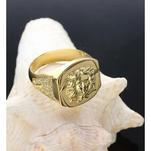 Herrenring 750 18 kt Gelbgold mit Zirkonia - Bild 1 von 9