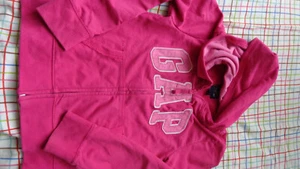EUC Girls Gap Full Zip Light Weight PINK Hooded Sweatshirt Size 10 - Picture 1 of 5