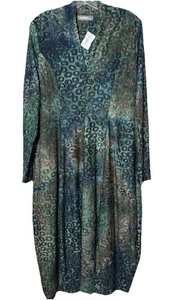 Alembika Größe 1 BAYOU COCOON KLEID Blasensaum (Größe 6-8) Langarm Lagune - Bild 1 von 9