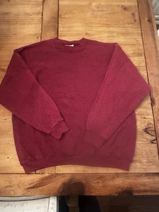 Vintage Sweatshirt Herren XL unbedruckt 90er hergestellt in den USA Rundhalsausschnitt Lee Sport burgunderrot gebraucht, in einwandfreiem Zustand - Bild 1 von 4