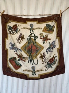 Foulard Carré de soie 90cm Vintage Luciano équestre Cadeau pour Femme FO760 - Imagen 1 de 12