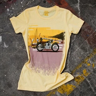 Camiseta Royal Enfield Classic Sunset para hombre amarilla S, 3XL RLATSRENA024 Foto 1 de 4