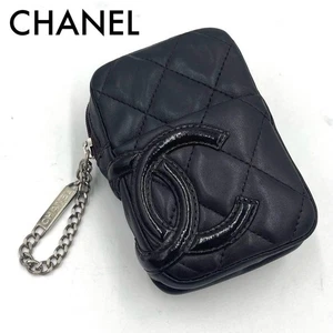 Chanel Cambon line cigarette case pouch coco Mark leather Dark Brown from Japan - Picture 1 of 10