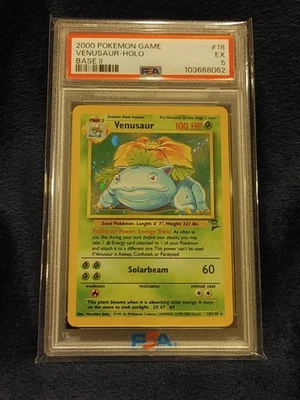 2000 ПОКЕМОН БАЗОВЫЙ НАБОР 2 II #18 VENUSAUR ГОЛОГРАФИЧЕСКИЙ PSA 5 - Изображение 1 из 2