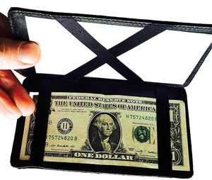 Nice & NEW Magic "Jacobs-Ladder" Style LEATHER WALLET/BILLFOLD Hold BILLS L@@K! - Picture 1 of 7