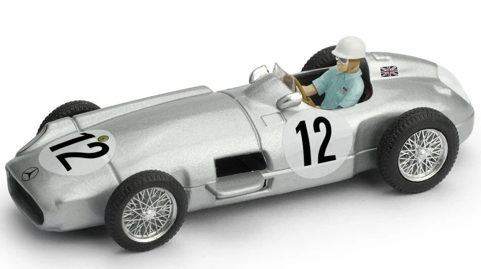 MERCEDES W196 WINNER GR.BRITAIN GP 1955 STIRLING MOSS W/PILOTE 1:43 - Immagine 1 di 1