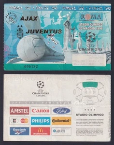 Biglietto Finale Coppa Champions League 1996 Ajax /Juventus Stadio Olimpico Roma - Imagen 1 de 1