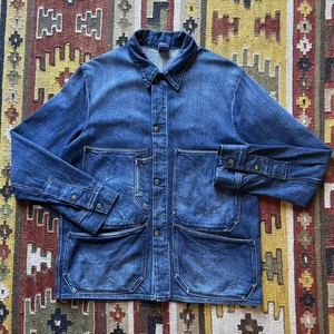 45R 45rpm Denim Coverall Jacket Chore Coat Sz 3 - Picture 1 of 16