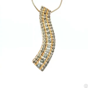 Vintage 10k Yellow Gold Journey Pendant with .85 ctw Natural Diamonds - Picture 1 of 8