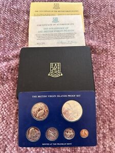 1976 British Virgin Islands Proof Set 6 Coin Set w Silver Including COA