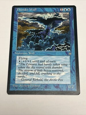Mtg Misprint Printer Hickey Ink Dot Thunder Wall Ice Age Creature Blue - Image 1 of 3