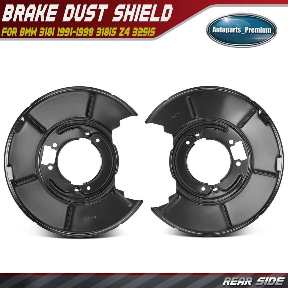 Protector antipolvo de freno lateral conductor y pasajero trasero 2 piezas para BMW 318i 1991-1998 318is Foto 1 de 4