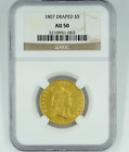 1807 NGC AU50 Draped Bust $5 Gold 