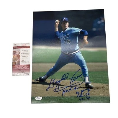 Gaylord Perry Signed Photo 11X14 HOF 91 CY AL NL Inscription JSA COA - Image 1 of 4