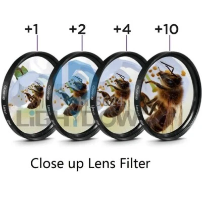 Macro Close Up Lens Filter +1+2+4+10 Kit 49 52 55 58 62 67 72 77 82mm for Camera - Image 1 of 4