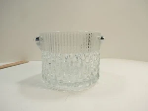 Cubo de hielo vintage de 5" Teleflora cristal "lágrima" cromado con mango FRANCIA - Imagen 1 de 6