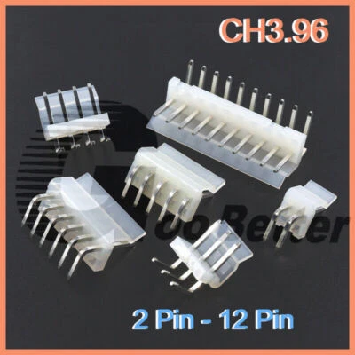 Crimps Connector 2 3 4 5 6 7 8 9 10 12 Pins WayCH 3.96mm Socket 90° Elbows - Image 1 of 4