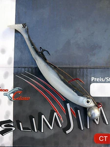 Uckelei Slim Jim13 CM Inclus Jig 3/0 14g Avec Stinger Gummifisch Zander Brochet - Photo 1/1