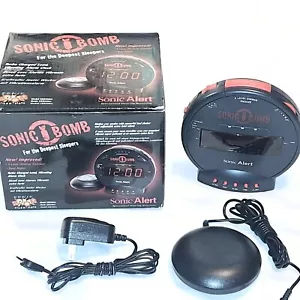 Sonic Bomb Extra Fuerte Doble Despertador Vibración Sonido Luz con Adaptador y Agitador - Imagen 1 de 6