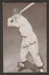 1962 EXHIBITS MICKEY MANTLE STATISTIC BACK BLACK NEW YORK YANKEES VG+ wrinkle mk - Picture 1 of 2