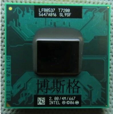 Intel Core 2 Duo Mobile T7200 SL9SF 2.00GHz/4MB/667MHz Socket M CPU tested hn - Image 1 of 2