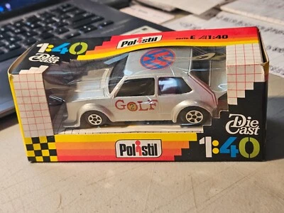 1983 POLISTIL 1:40 VOLKSWAGEN GOLF SILVER RALLY CAR NIB MADE IN ITALY SERIES E - Image 1 of 4