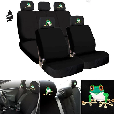 For Nissan Frog Design Car Seat Covers 2010-2025 w/Air Freshener Gift - Image 1 of 4